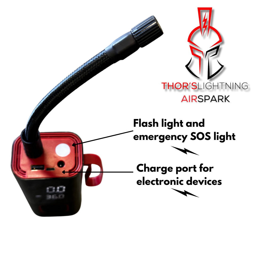 AirSpark compressor feature graphic showing additional product details and controls