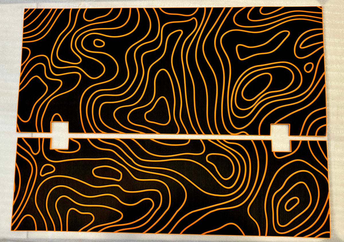 Orange topography pattern foam pad set laid flat