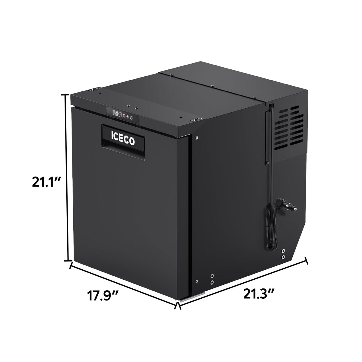 BF65 dimensions graphic showing 21.1 inches high, 17.9 inches wide and 21.3 inches deep