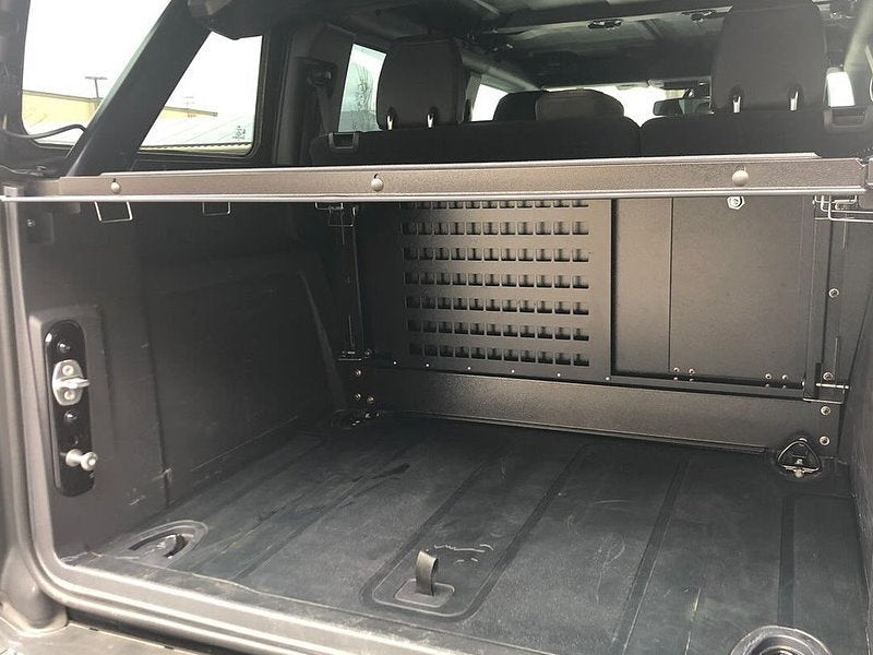 MOLLE panel on the Bronco Slipstream forward wall above an empty cargo floor