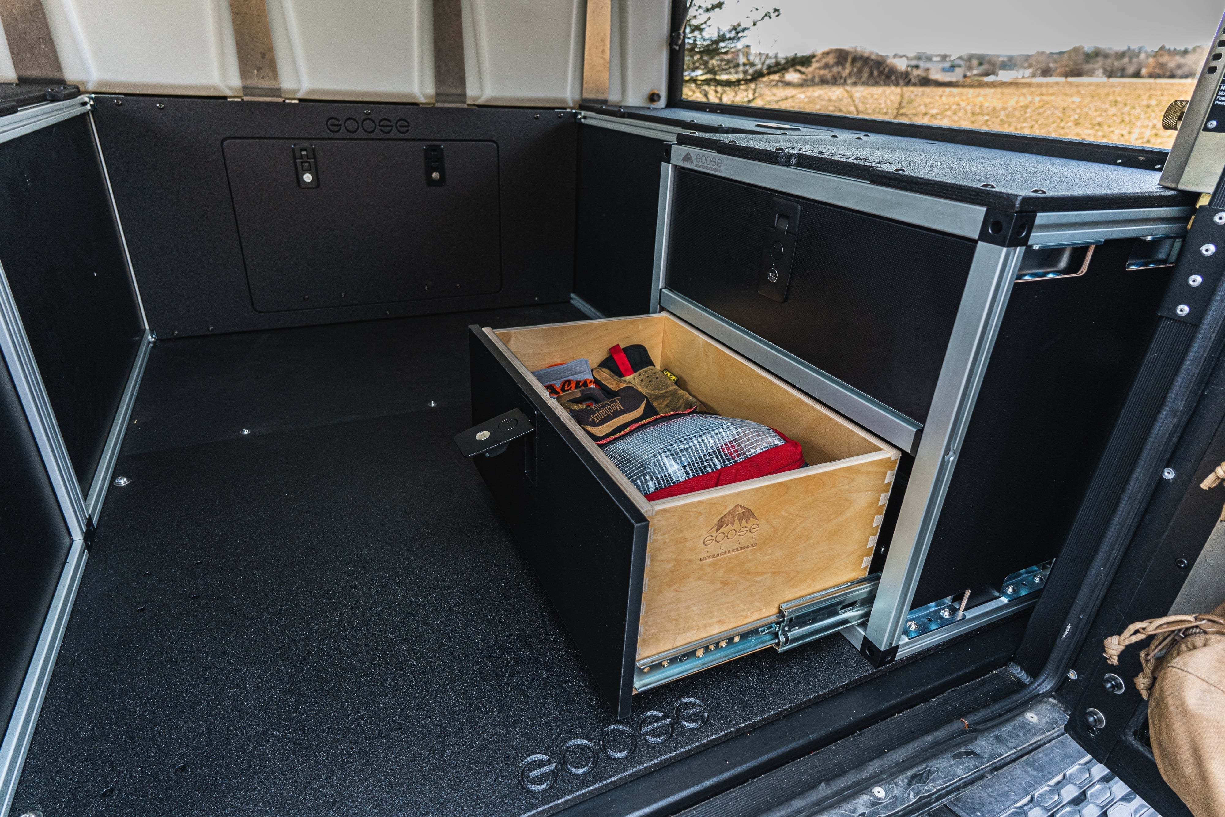 Alu-Cab Canopy Camper V2 - Ford Ranger 2019-2023 4th Gen. - Rear Double Drawer Module - 6' Bed Camper Goose Gear- Overland Kitted