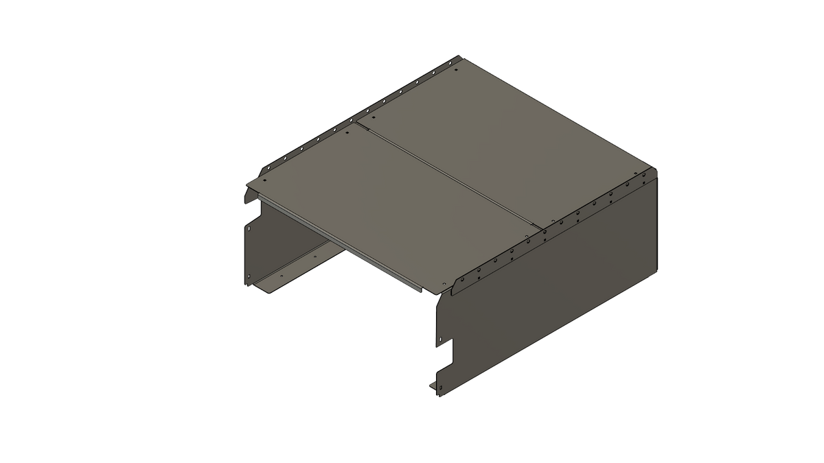Rendering of the Jeep LJ Ridgeback Pro enclosure with its split top