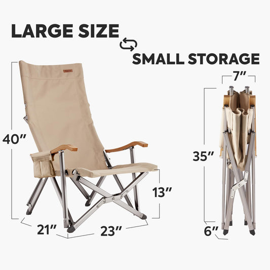 Hi1600L Folding Camping Chairs for Outside| ICECO Camping ICECO- Overland Kitted