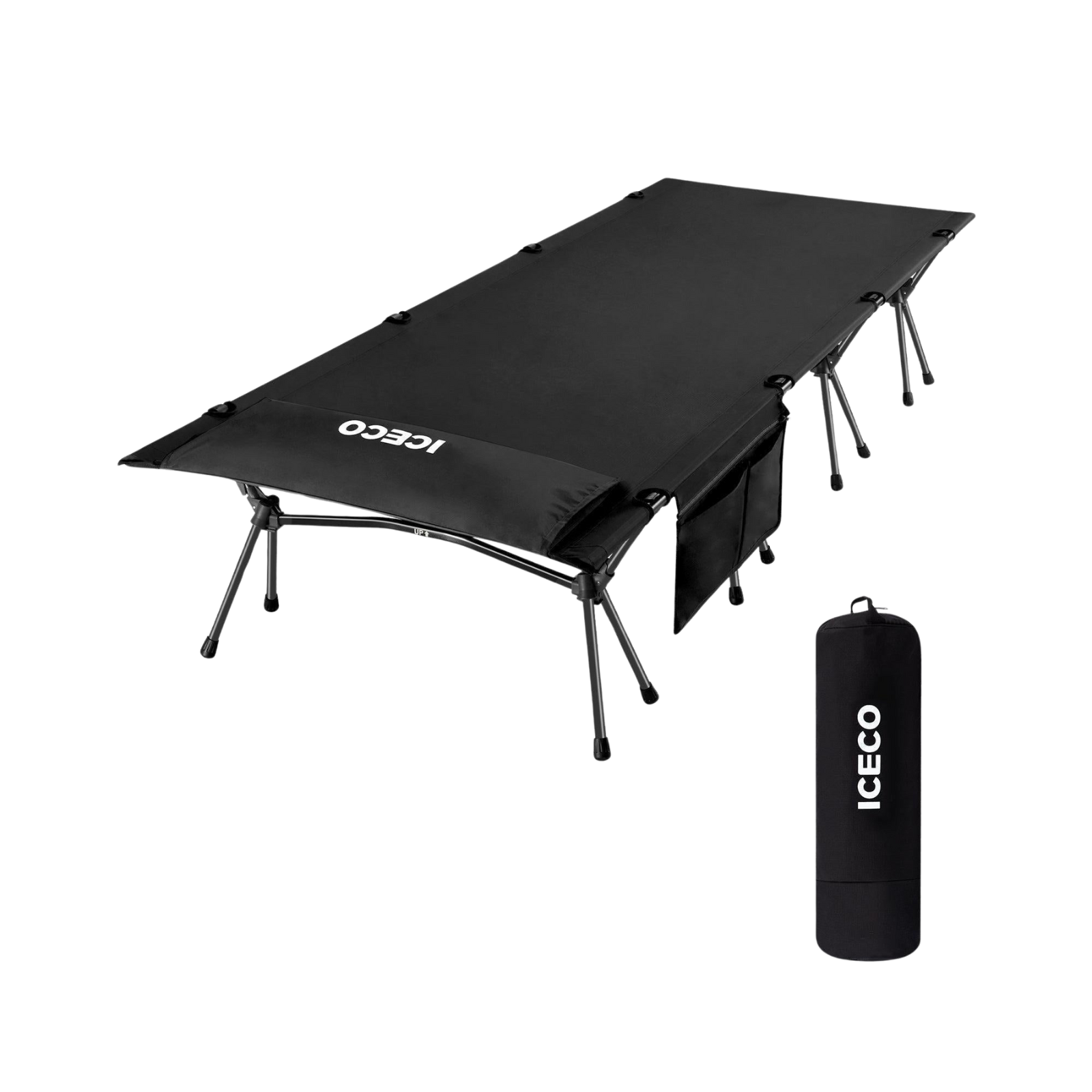 Camping Cot for Adults, Folding Cot, Portable Bed Sleeping Cot | ICECO Black Camping ICECO- Overland Kitted