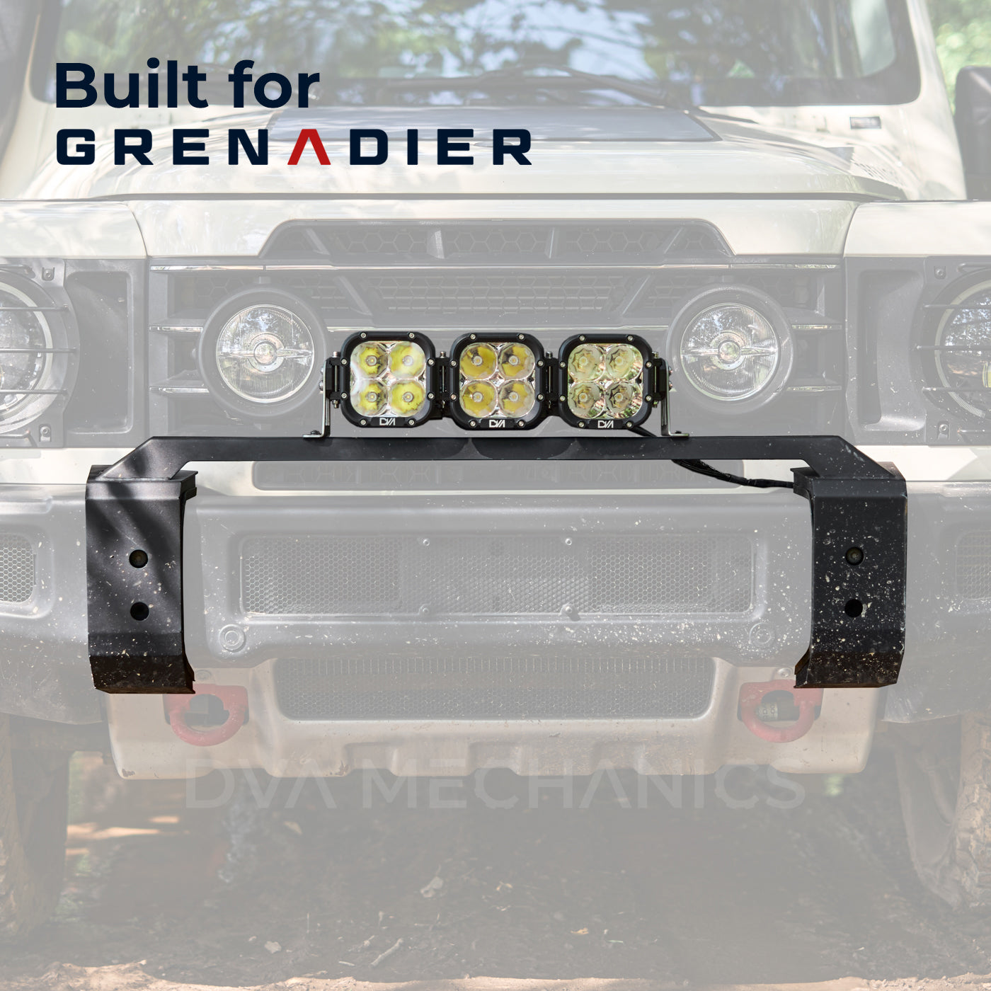 INEOS Grenadier: Front Bumper Light Kit (Mount + 3-Light LED Bar)
