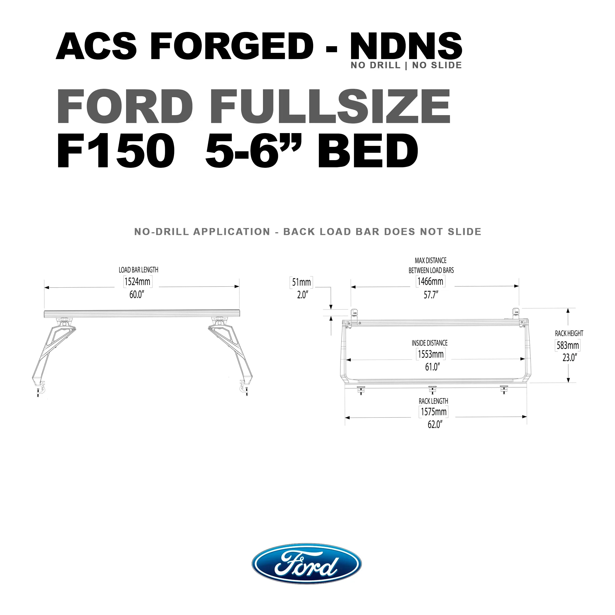 Active Cargo System - FORGED NO DRILL - Ford FORD active-cargo-system Leitner Designs- Overland Kitted