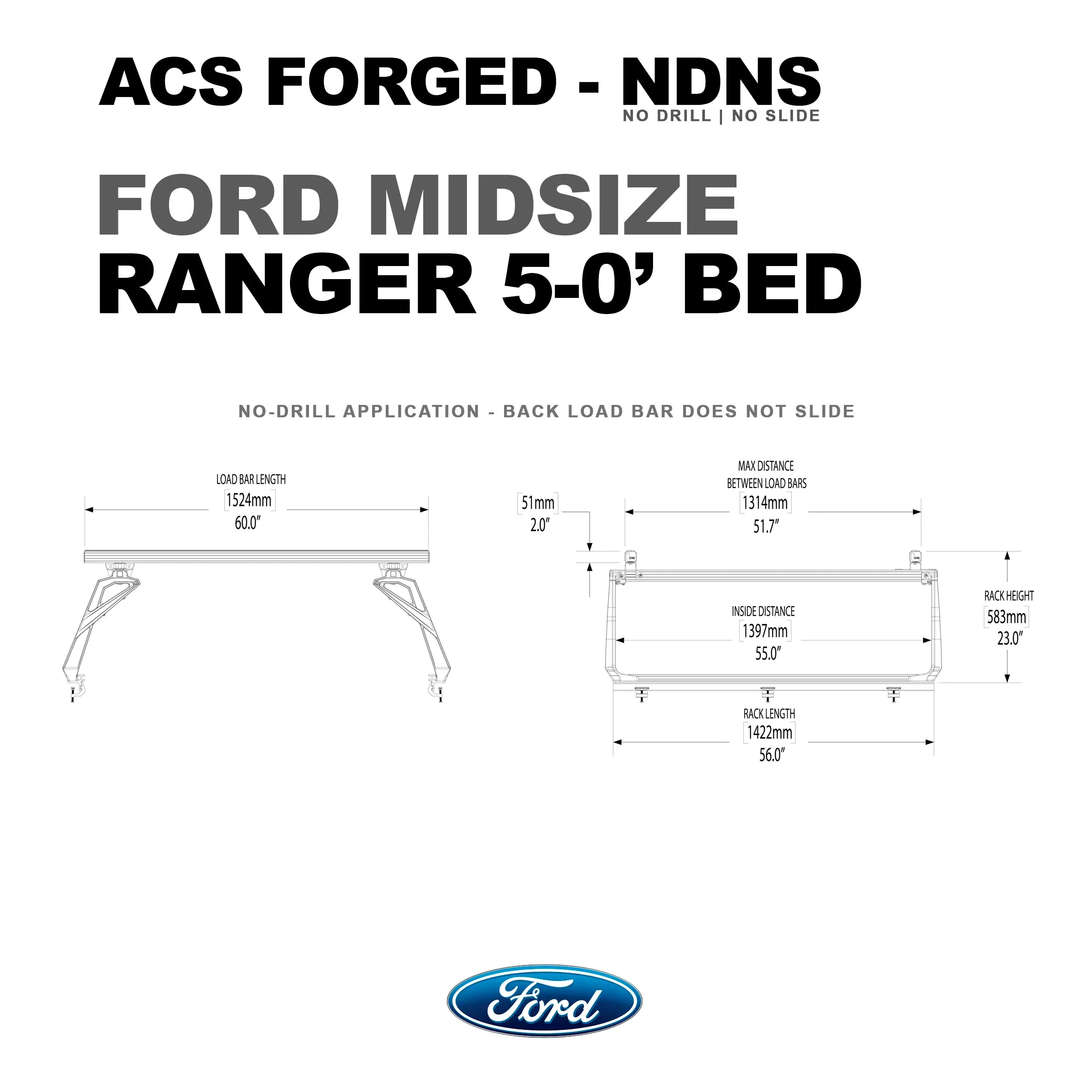 Active Cargo System - FORGED NO DRILL - Ford FORD active-cargo-system Leitner Designs- Overland Kitted