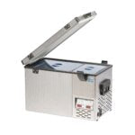 National Luna 35L Legacy fridge, lid partly open, end view