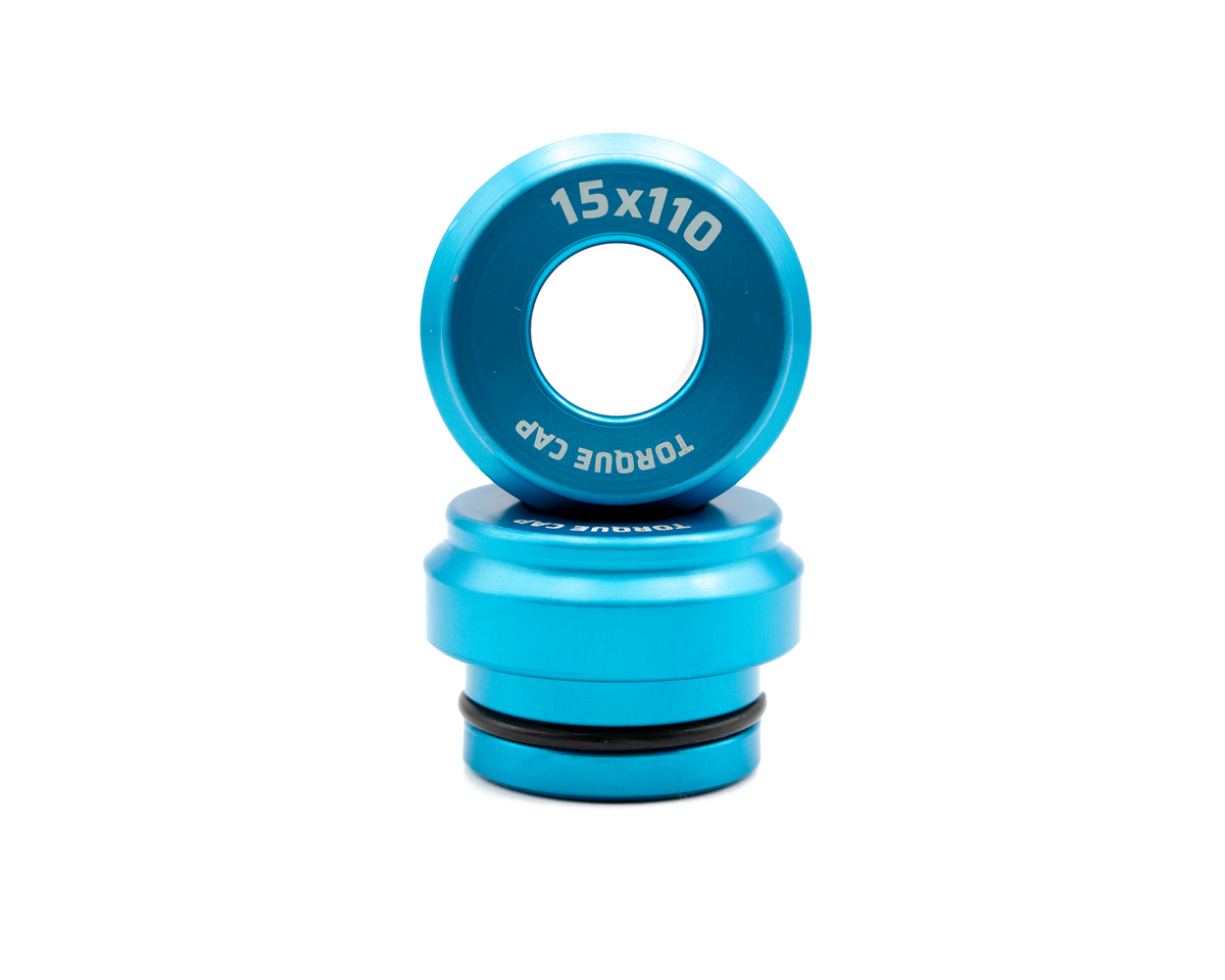 Blue 15x110 Torque Cap adapter for RockShox forks