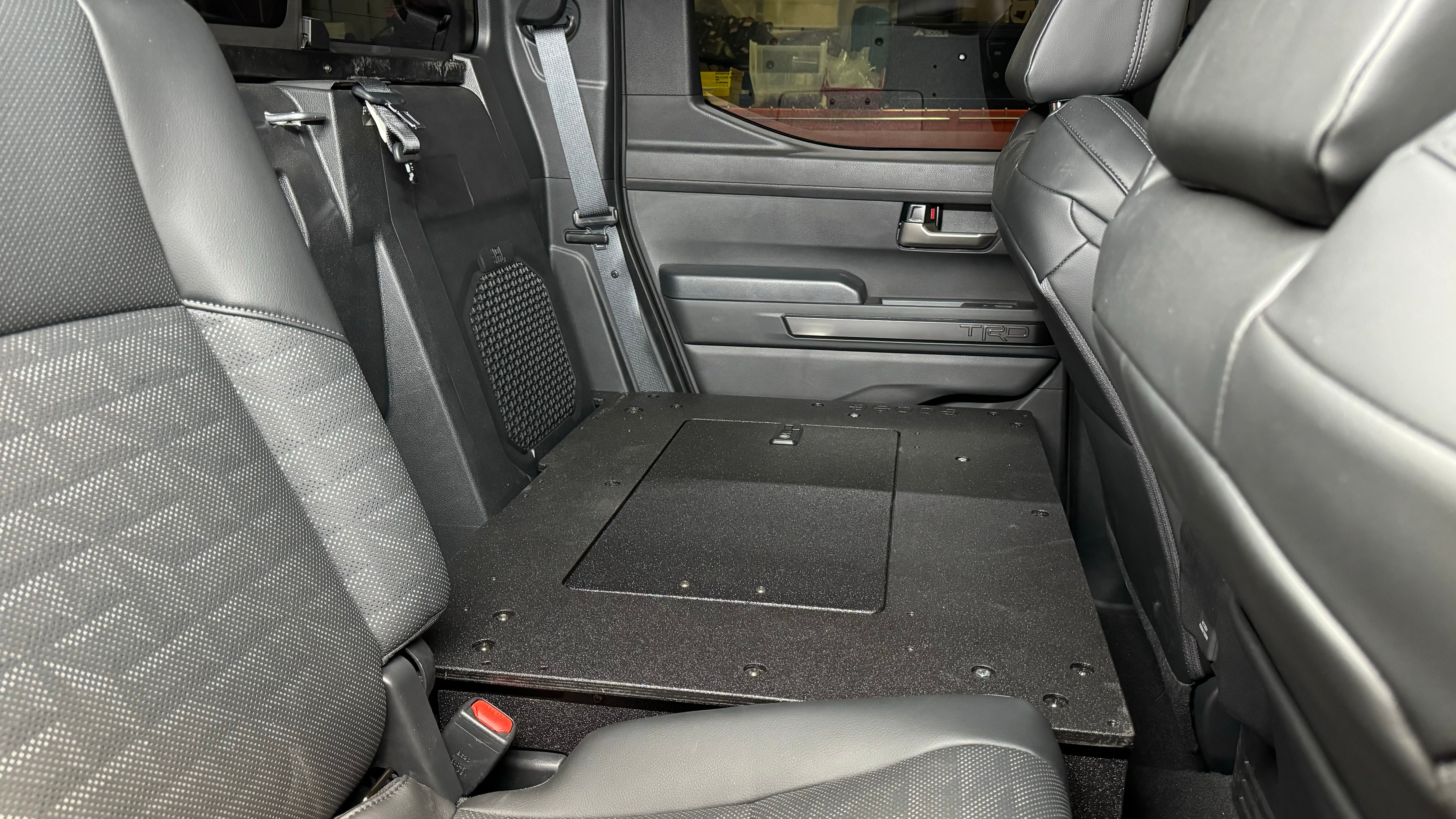 Toyota Tacoma - 2024-Present - 4th Gen - Non-Hybrid - Double Cab - Explore Series - Seat Delete Plate System - Second Row Seat Delete Plate System Goose Gear- Overland Kitted