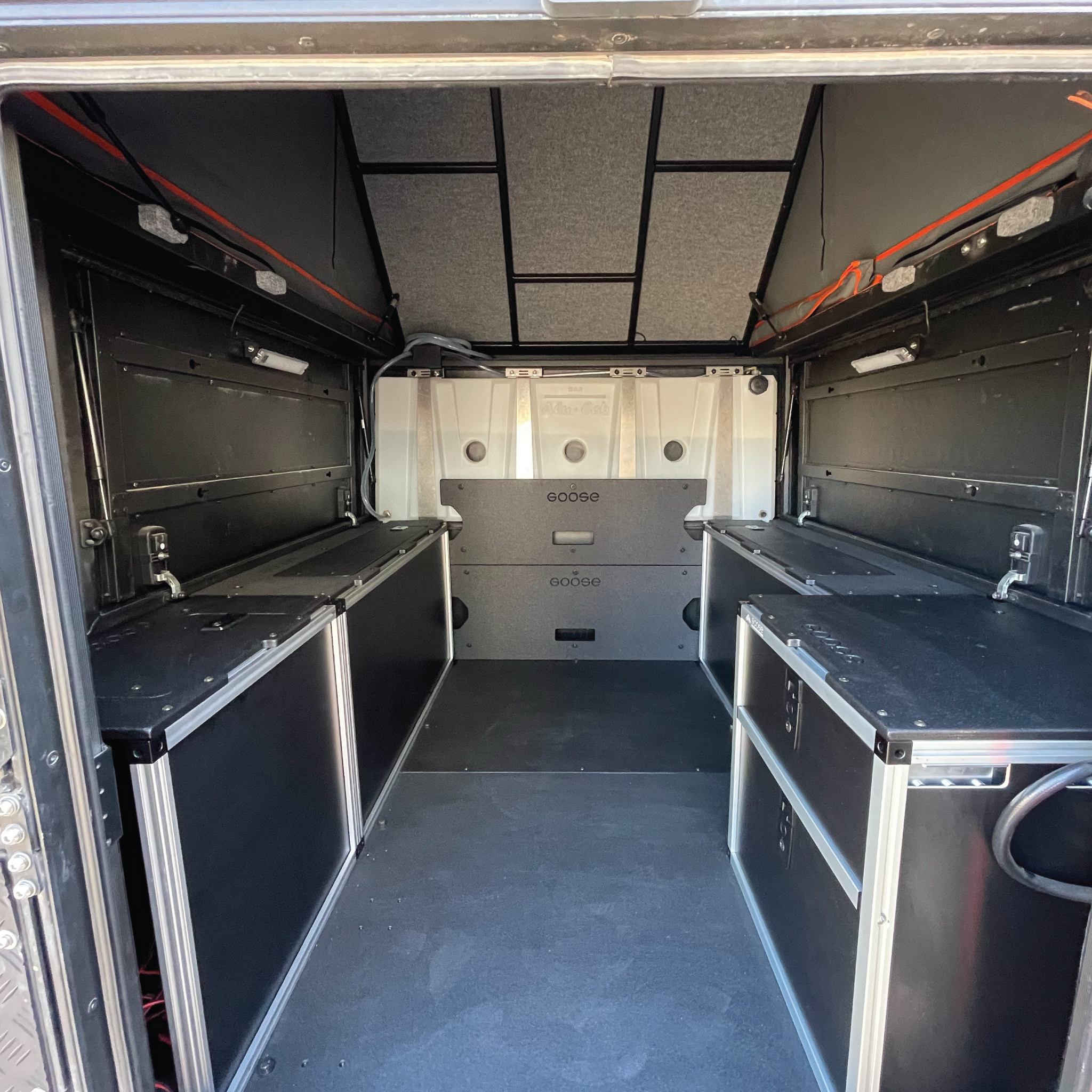 Alu-Cab Alu-Cabin Canopy Camper - Toyota Tundra 2022-Present 3rd Gen. - Rear Utility Module Camper Goose Gear- Overland Kitted