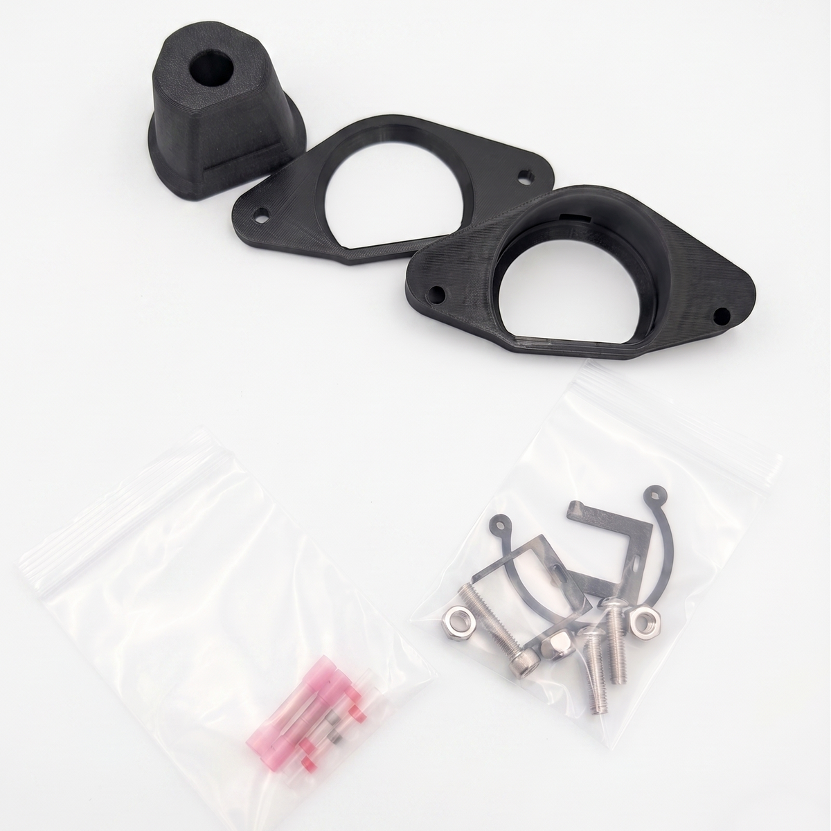 GG Offroad tailgate backup camera relocation mount with bezels, butt splices and hardware