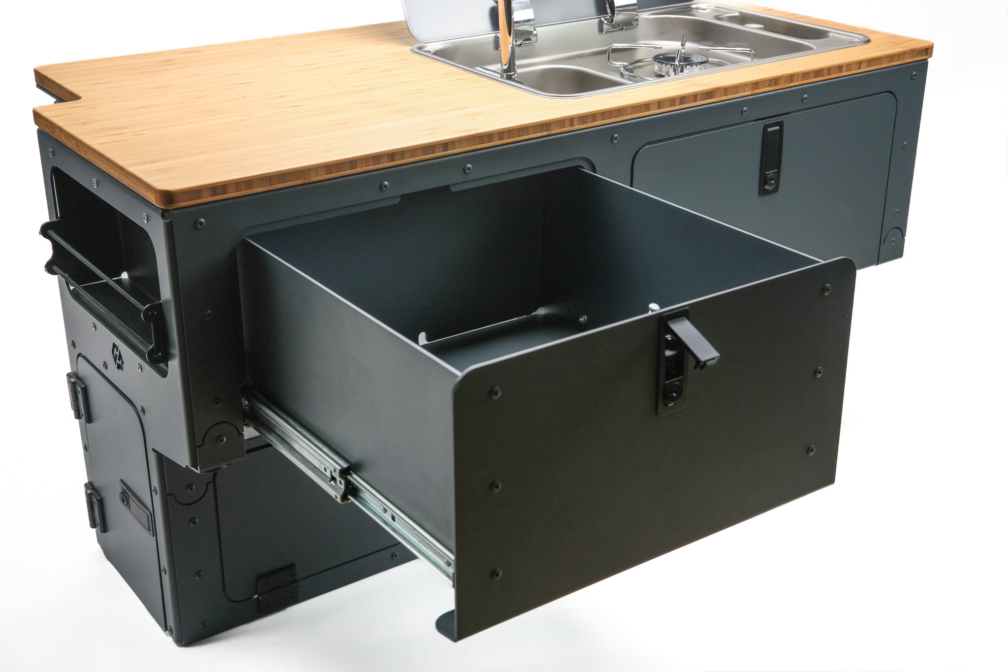 Ineos Grenadier Full Camper Interior Kitchen, Couch Module, & Full Floor