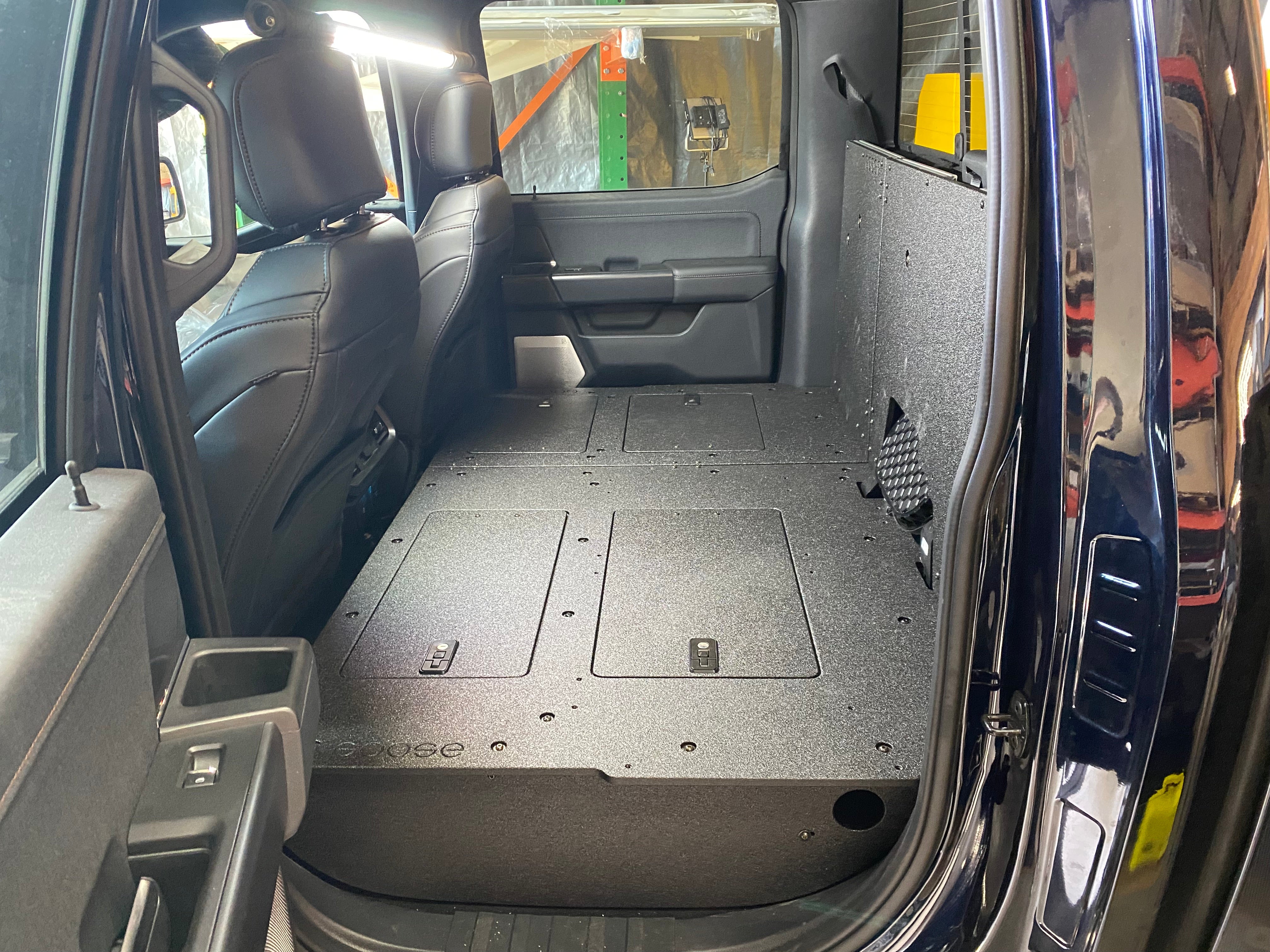 Ford Super Duty F250-F550 2017-Present 4th & 5th Gen. Crew Cab - Second Row Seat Delete Plate System Seat Delete Plate System Goose Gear- Overland Kitted