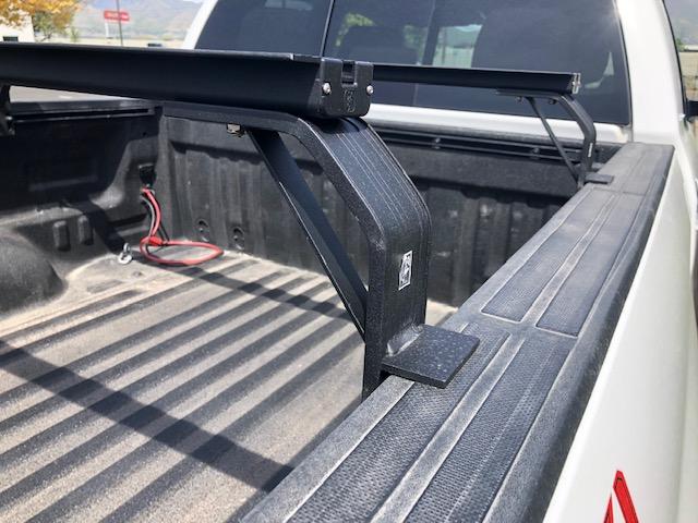 K9 bed rail mount leg inside a truck bed