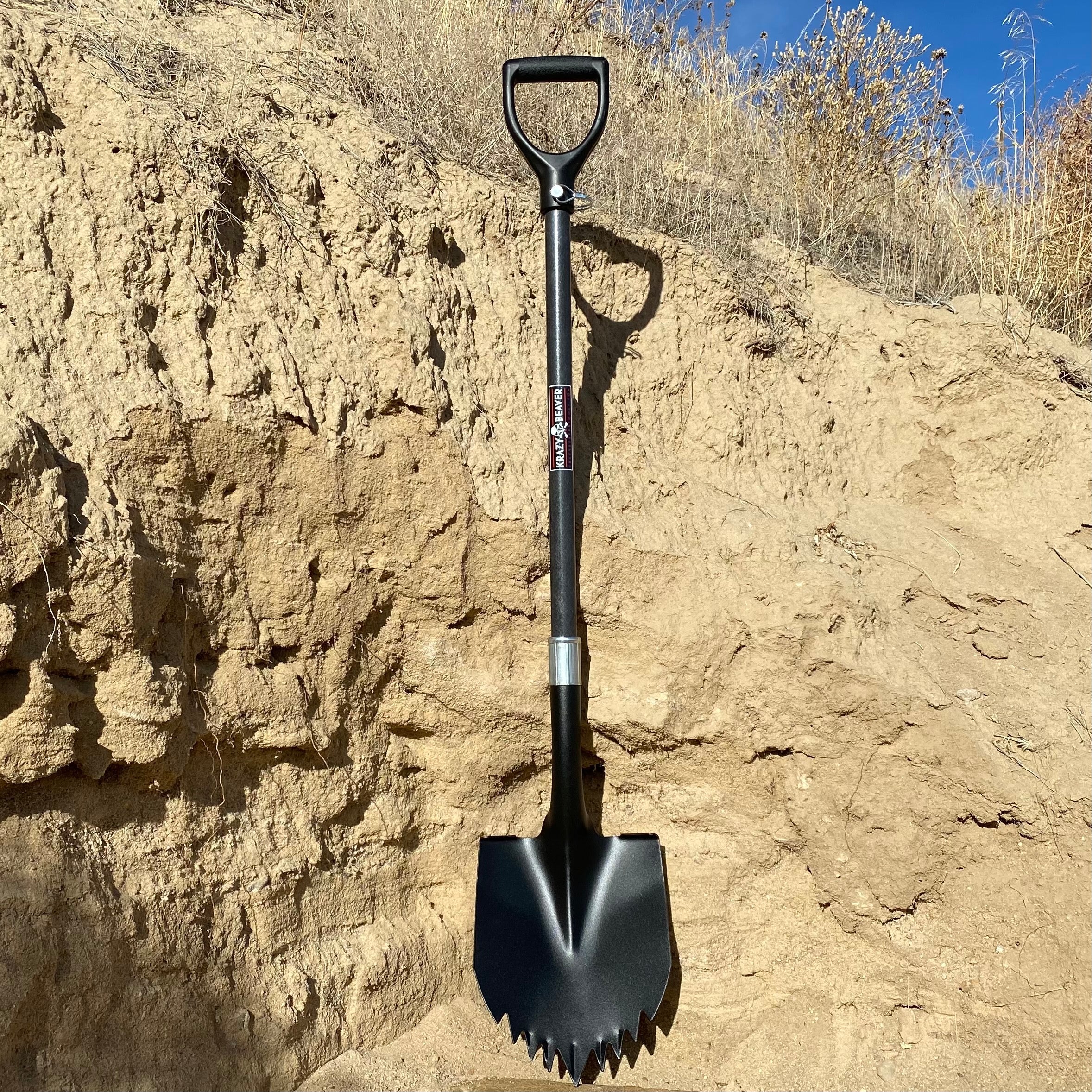 Krazy Beaver Shovel XL (Black Textured Head / Black Handle)  Recovery Gear, Camping gear, Shovel, Camping Krazy Beaver Tools- Overland Kitted