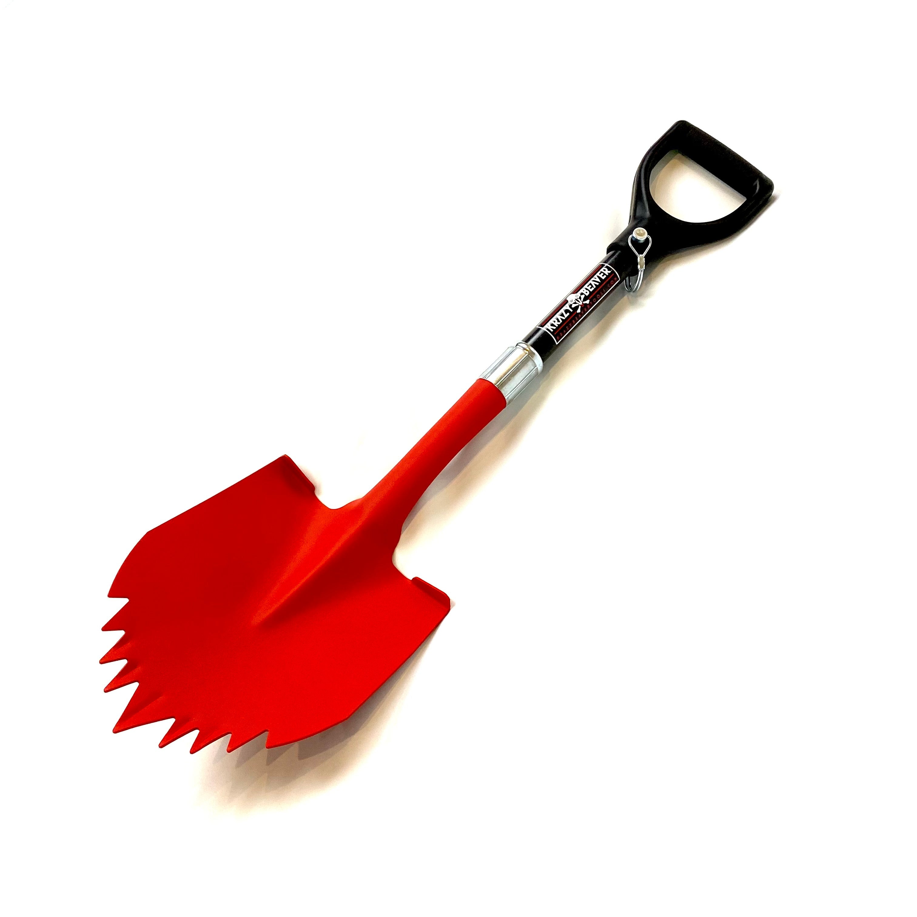 ATV / UTV Krazy Beaver Shorty Shovel (Textured Red Head / Black Handle)  Recovery Gear, Camping gear, Shovel, Camping Krazy Beaver Tools- Overland Kitted