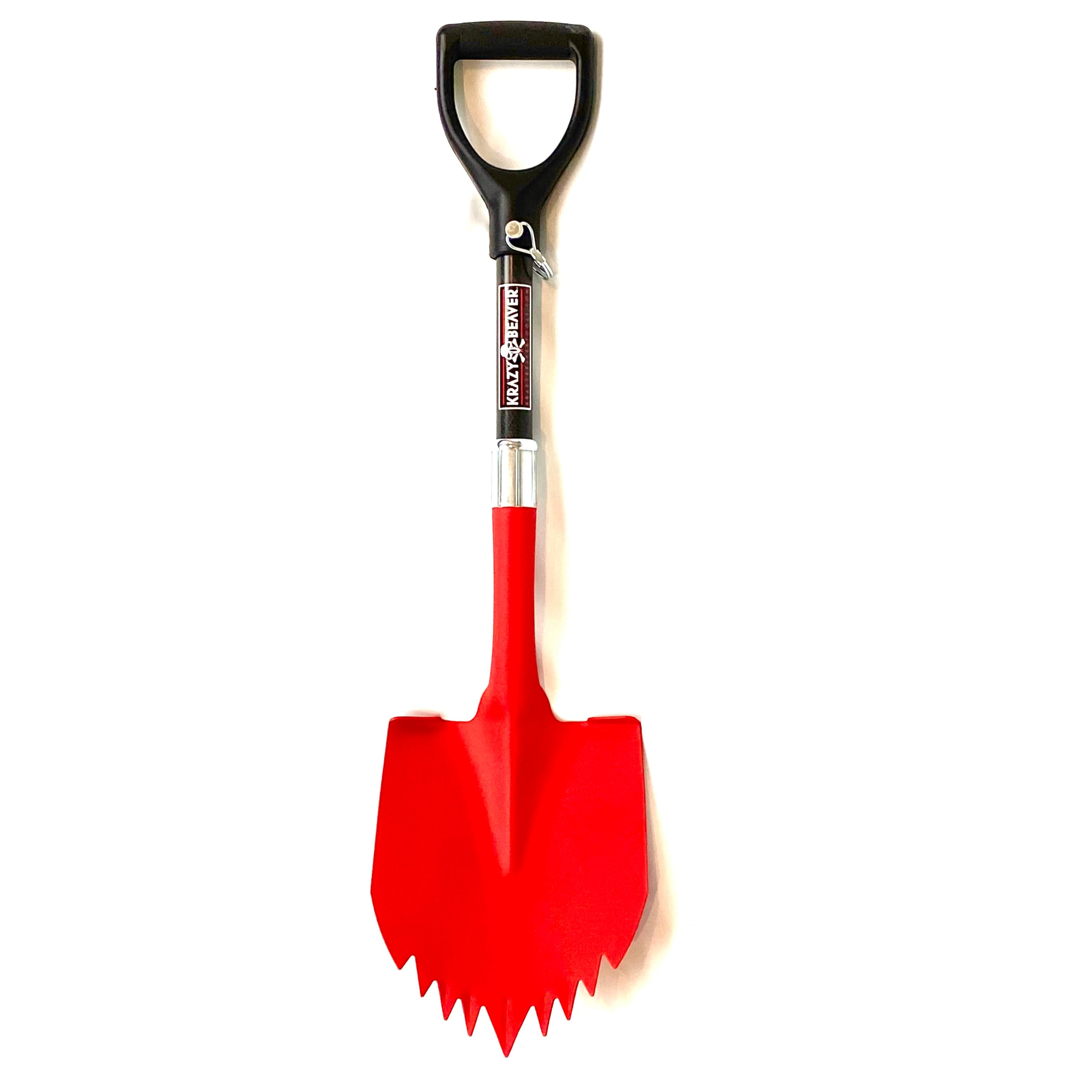 ATV / UTV Krazy Beaver Shorty Shovel (Textured Red Head / Black Handle)  Recovery Gear, Camping gear, Shovel, Camping Krazy Beaver Tools- Overland Kitted