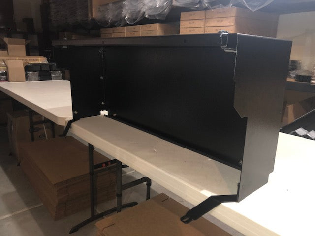 Back side of the Locker enclosure on a workbench