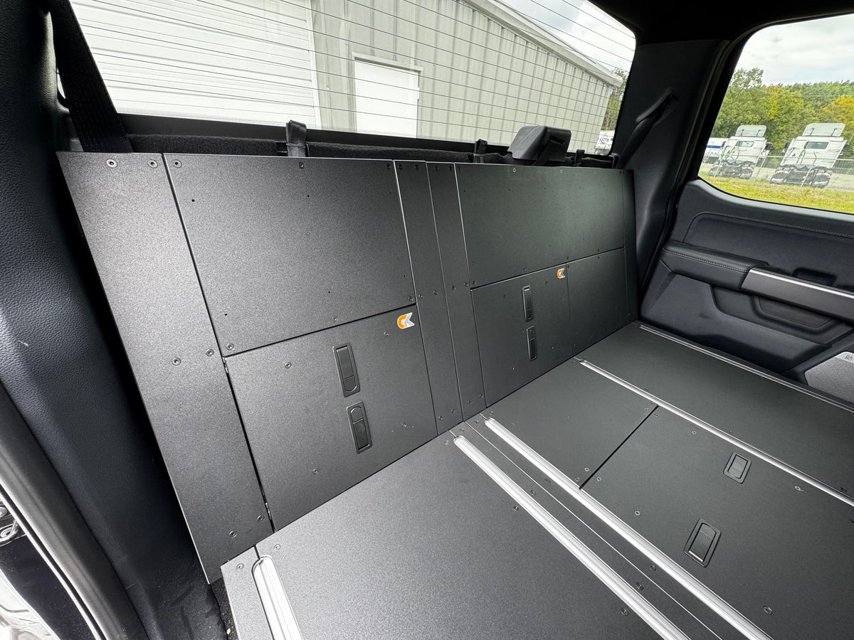 CargoKits Rear Seat Delete in a Ford F-Series SuperCrew, real install photo from another angle