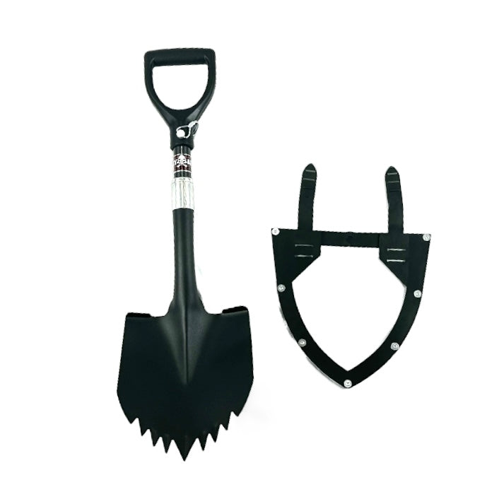Krazy Beaver Mini Shovel  with guard (Textured Black Head / Black Handle # 45641)  Recovery Gear, Camping gear, Shovel, Camping Krazy Beaver Tools- Overland Kitted