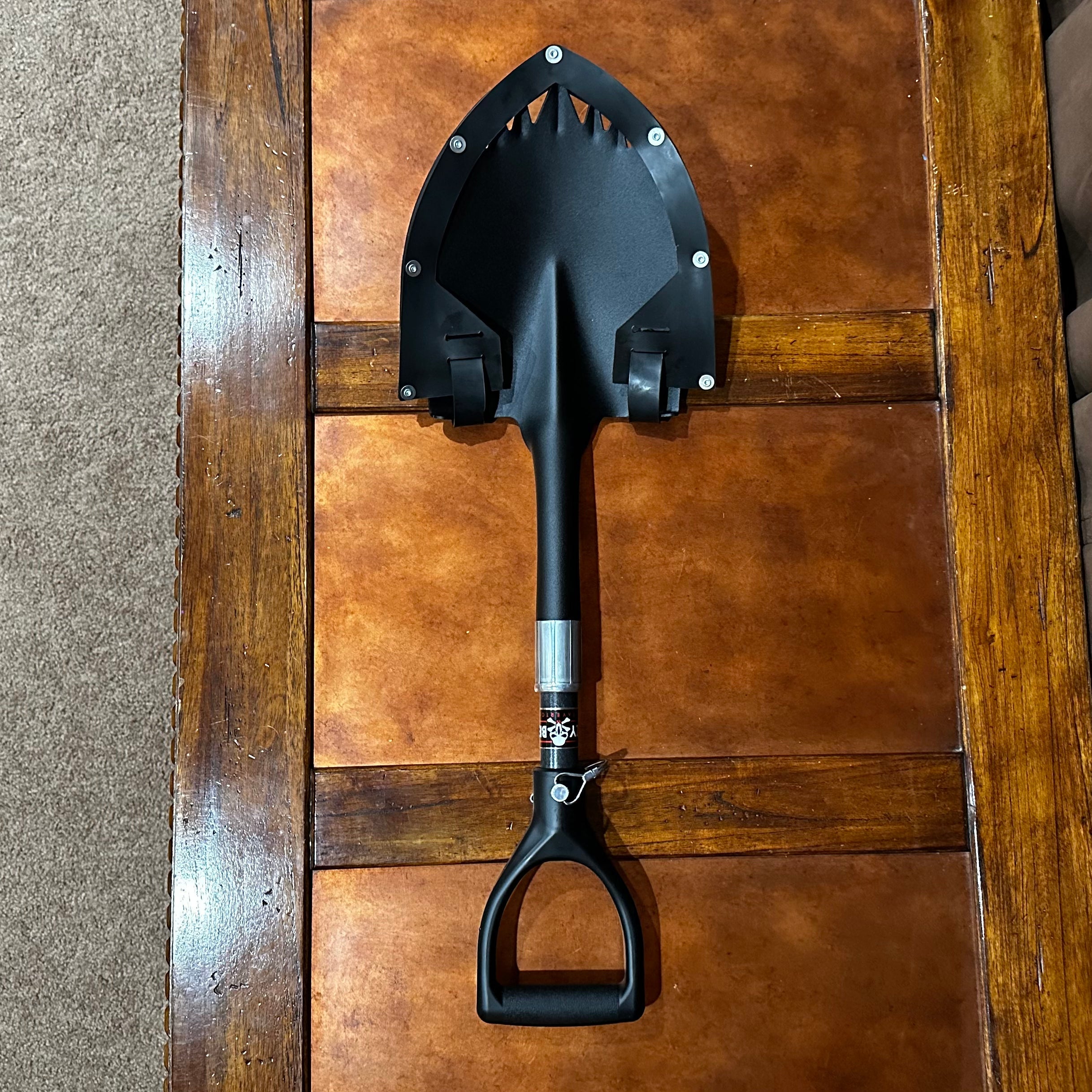 Krazy Beaver Mini Shovel  with guard (Textured Black Head / Black Handle # 45641)  Recovery Gear, Camping gear, Shovel, Camping Krazy Beaver Tools- Overland Kitted