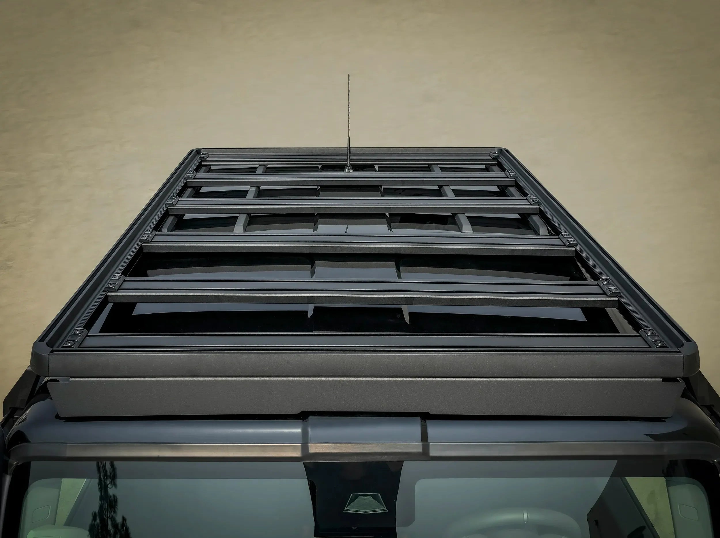 ABOVE VIEW OF QUARTERMASTER FULL LENGTH ACS ROOF RACK 