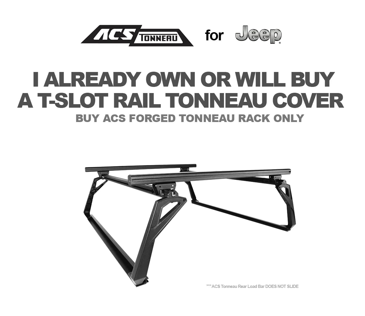 ACS FORGED TONNEAU - RACK ONLY - JEEP active-cargo-system Leitner Designs- Overland Kitted