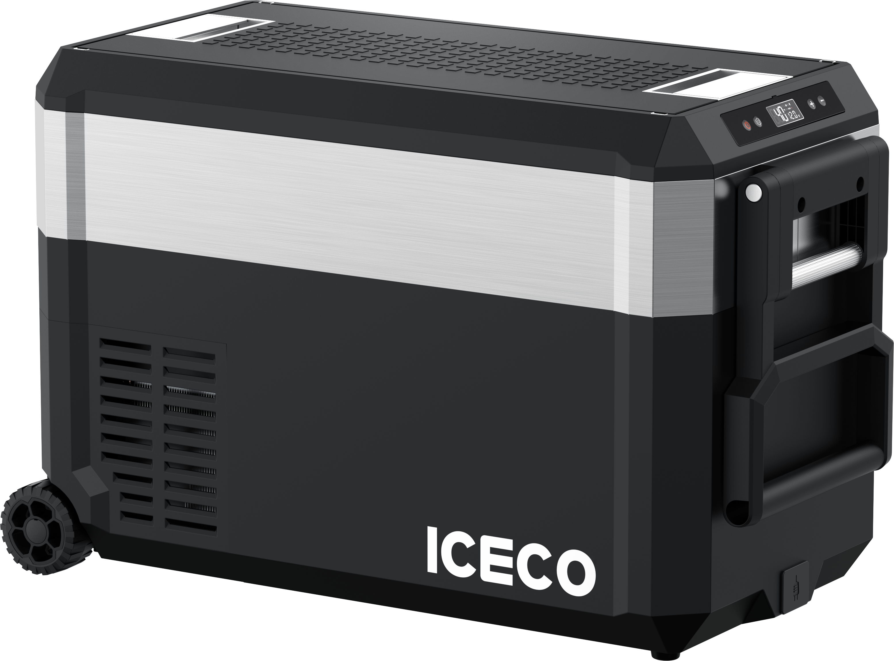 JP40 Pro Dual Zone Wheeled Portable Freezer | ICECO | 40 LT Silver JP Pro Series ICECO- Overland Kitted