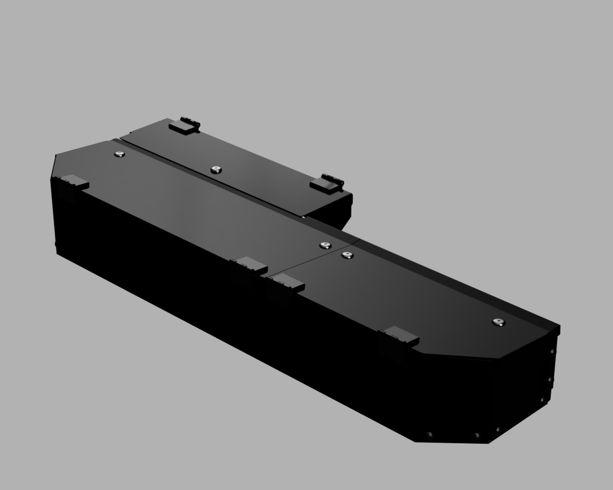 Rendering of the Gladiator underseat lock box with three lids