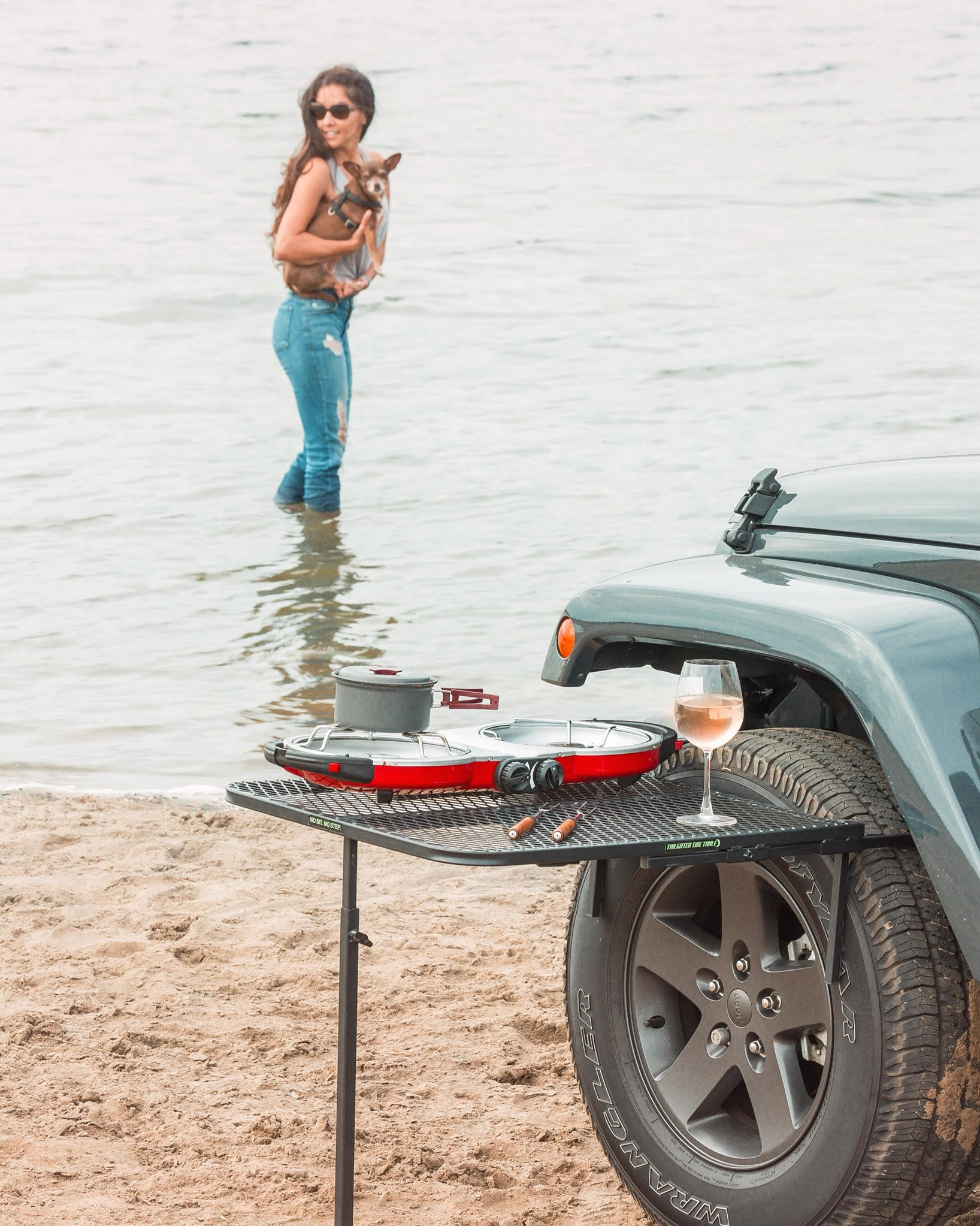 Standard Steel Camping Table Steel Standard Tail Gater Tire Table- Overland Kitted