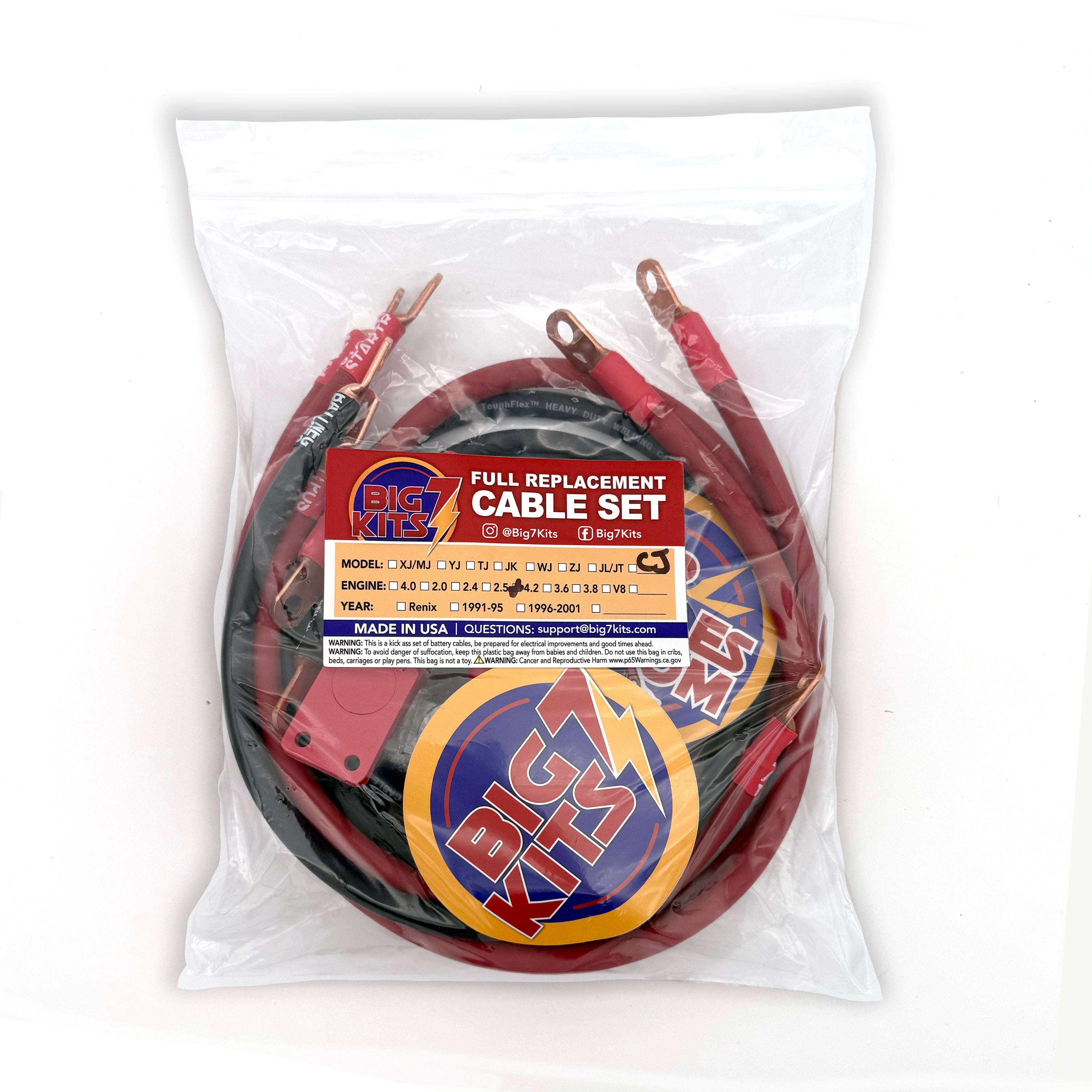 Jeep CJ Big 7 Battery Cable Kit