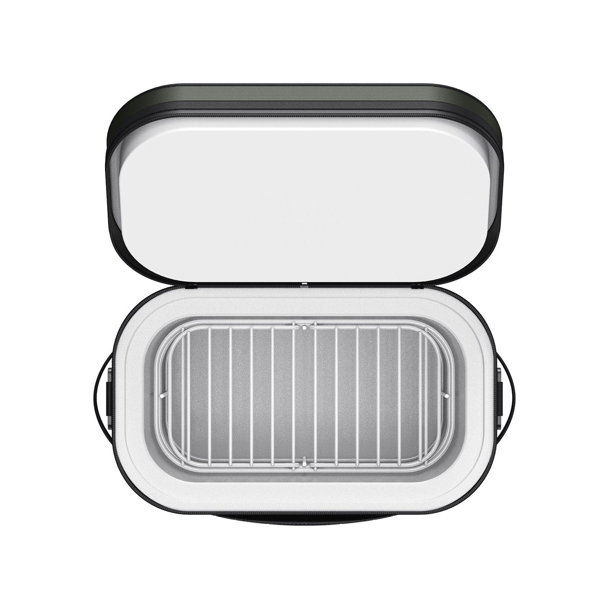 Top-down view of the open GOPACK12 showing the interior and divider
