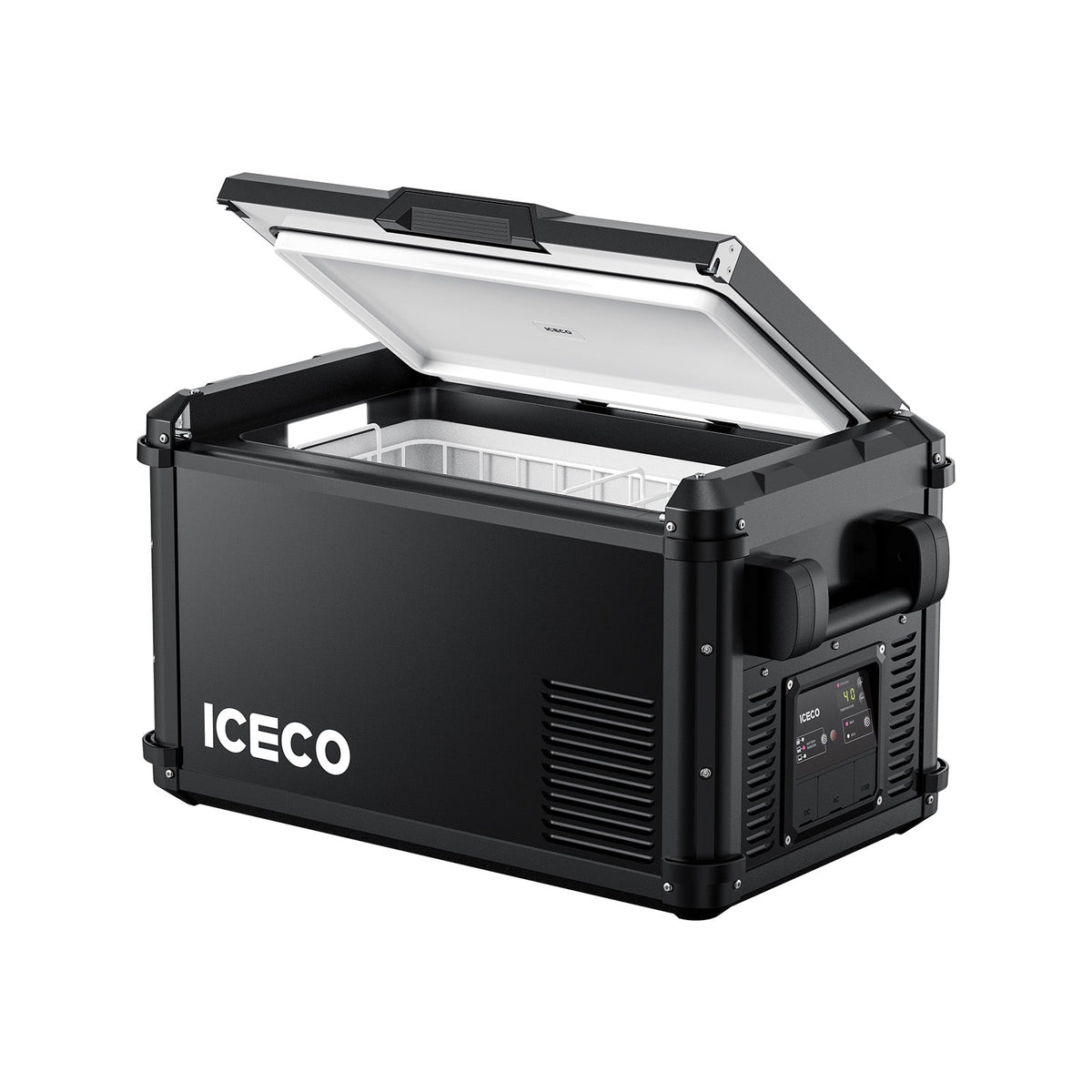 ICECO VL35ProS portable freezer with the lid open