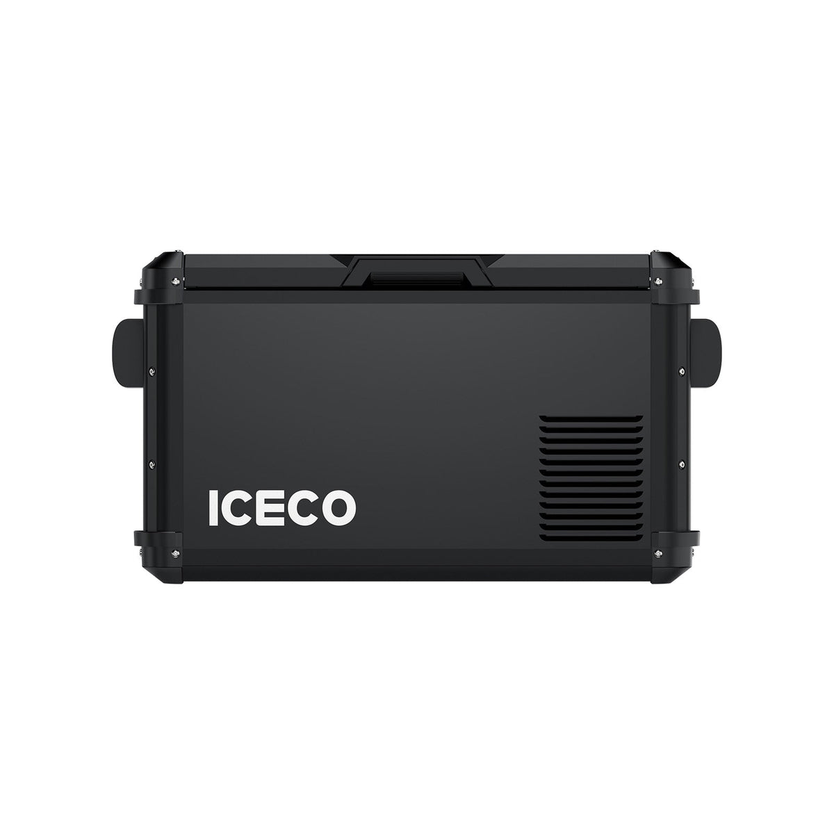 ICECO VL35ProS portable freezer, front view with side handles