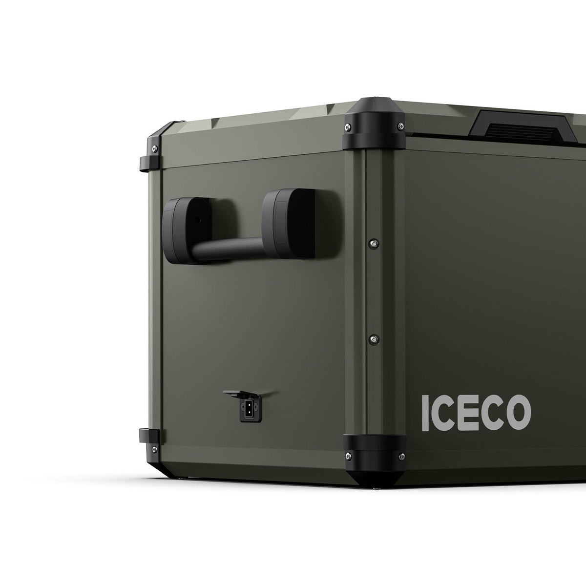 Close-up of the olive VL75ProD side handle and corner protector