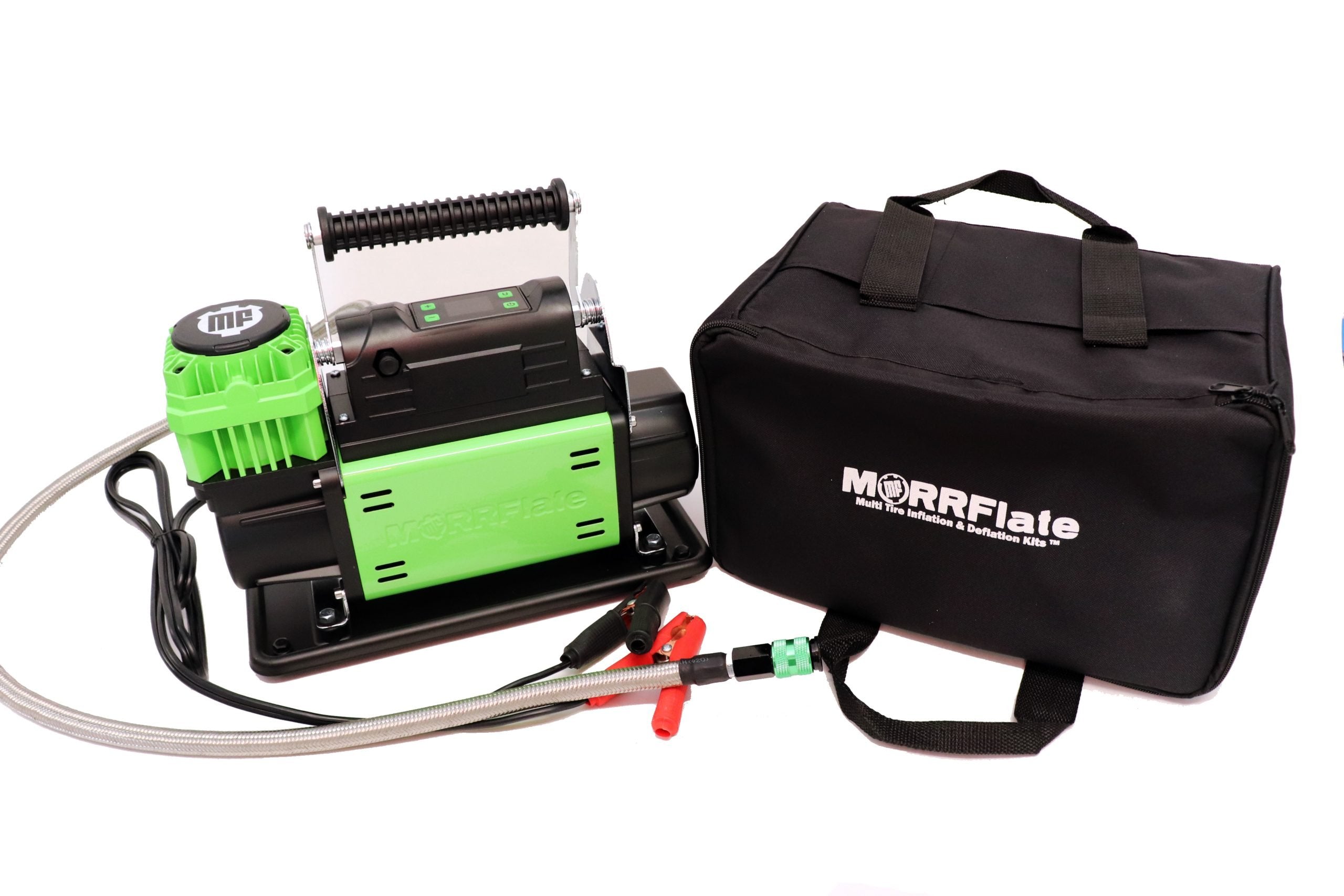 MORRFlate FiveSix PSI Pro 12V air compressor, front view