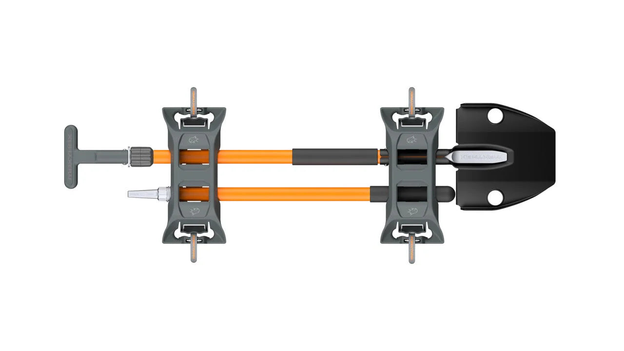 Maxtrax recovery shovel with brackets detailed