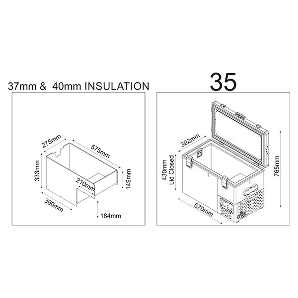 35L Legacy Smart QC Fridge/Freezer  Fridges National Luna- Overland Kitted