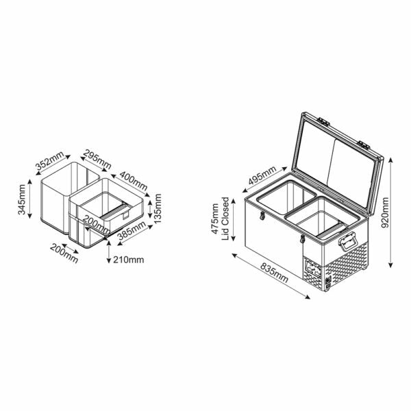 70L Legacy Smart QC Fridge/Freezer  Fridges National Luna- Overland Kitted