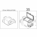National Luna 35L fridge dimensions diagram