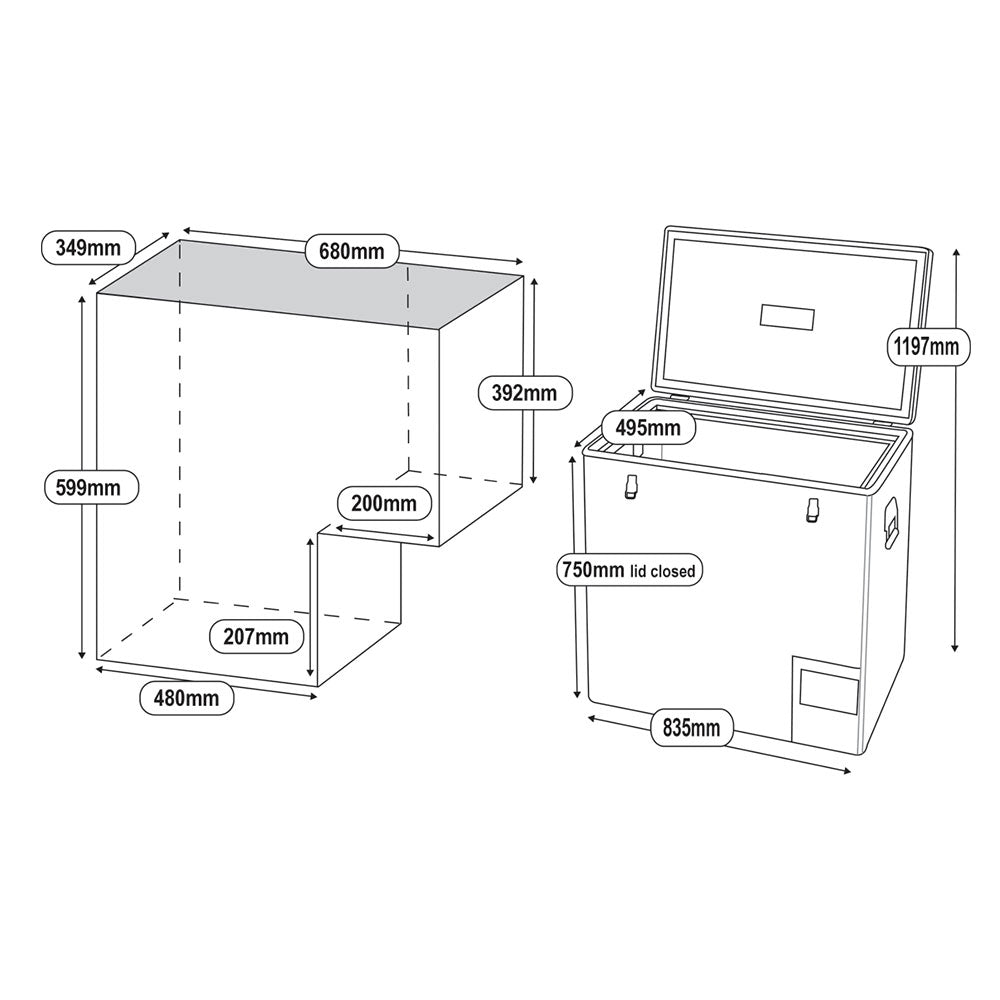 125L Legacy Smart QC Fridge/Freezer Fridges National Luna- Overland Kitted