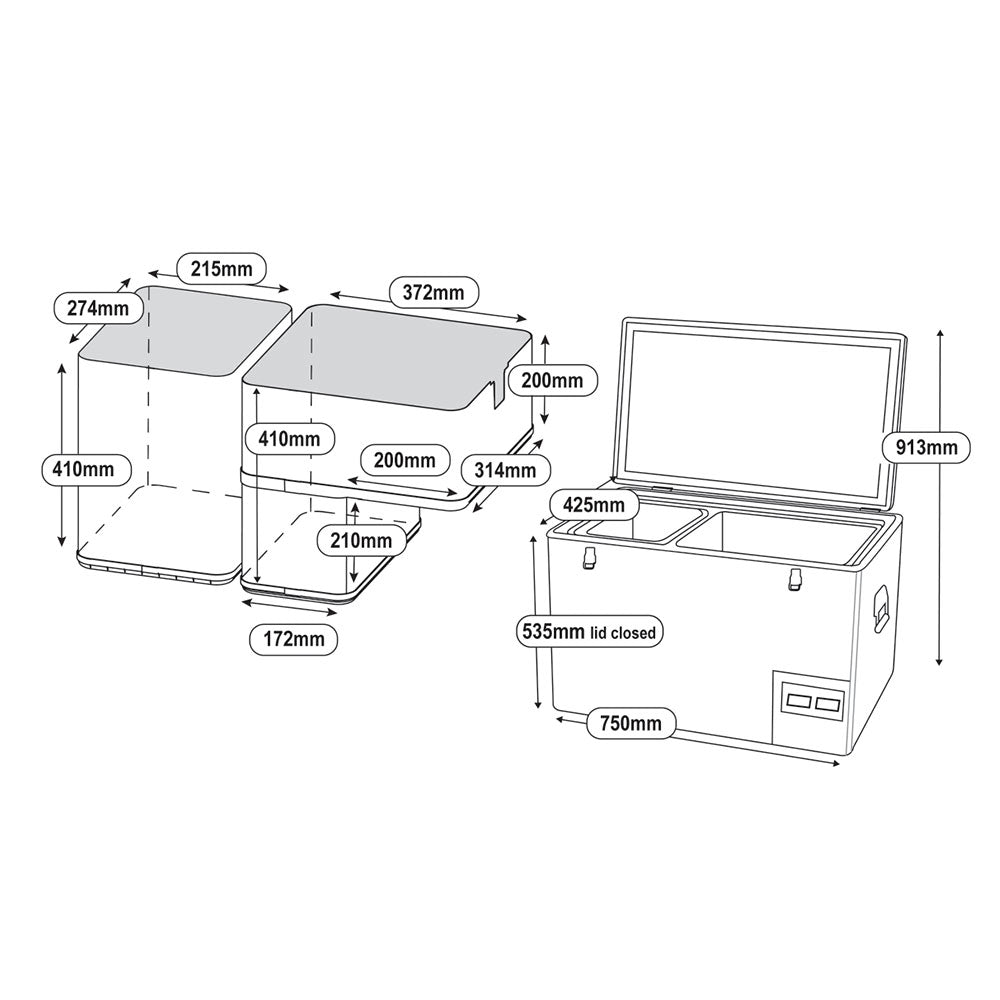 60L Legacy Smart QC Fridge/Freezer  Fridges National Luna- Overland Kitted