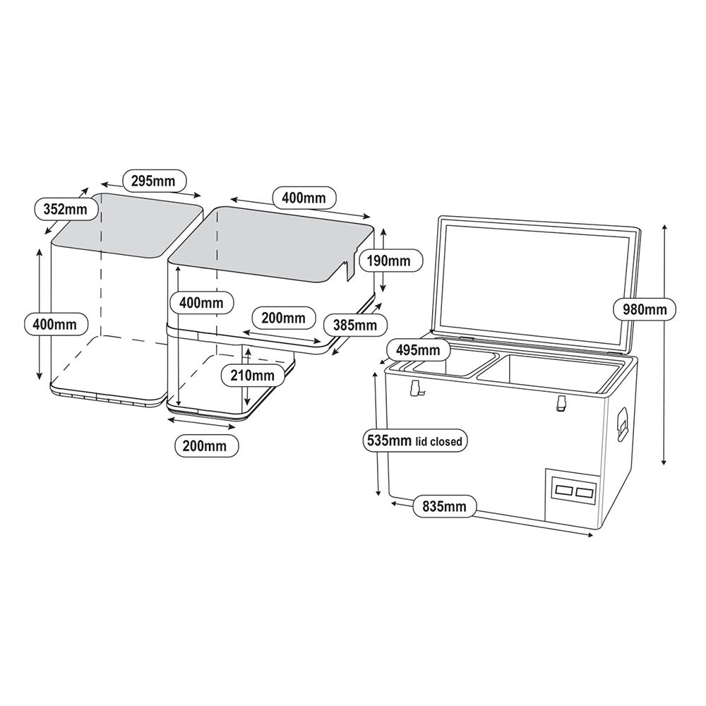 90L Legacy Smart QC Fridge/Freezer Fridges National Luna- Overland Kitted