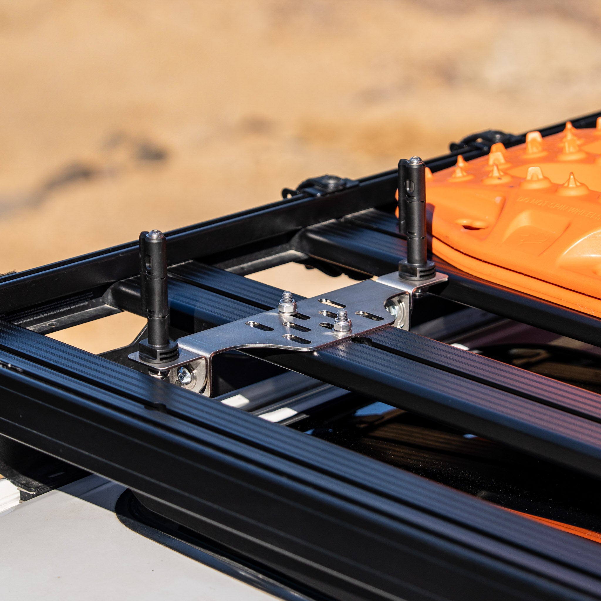 Overland Kitted Folding MAXTRAX Roof Rack Bracket Flush Mode Stealth