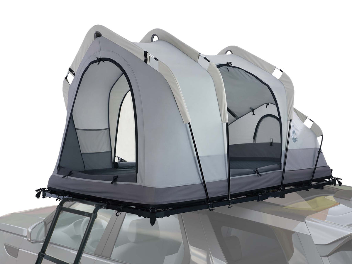 C6 Rev Rooftop Tent X (Element) – with fly sheet off, mesh walls visible, on platform