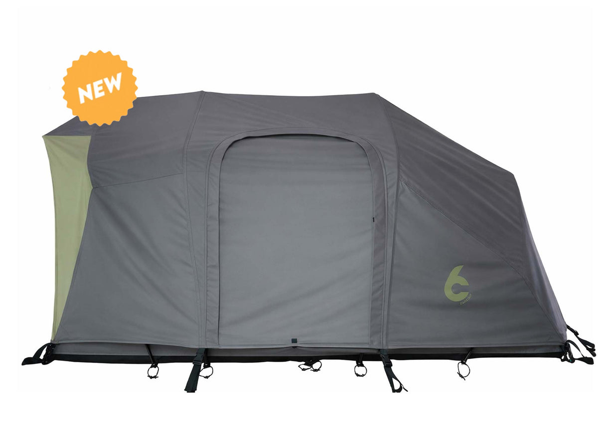 C6 Rev Tent (Element) – orange fly sheet, side view
