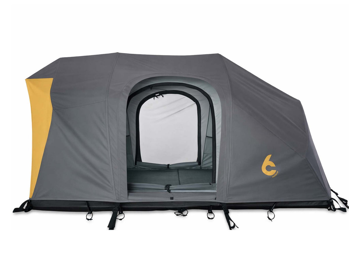 C6 Rev Tent (Element) – orange fly sheet, window open