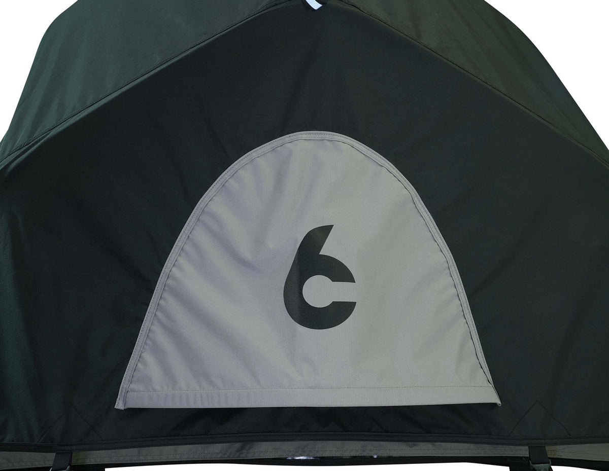 C6 Rev Tent (Eclipse) – door panel close-up with C6 logo