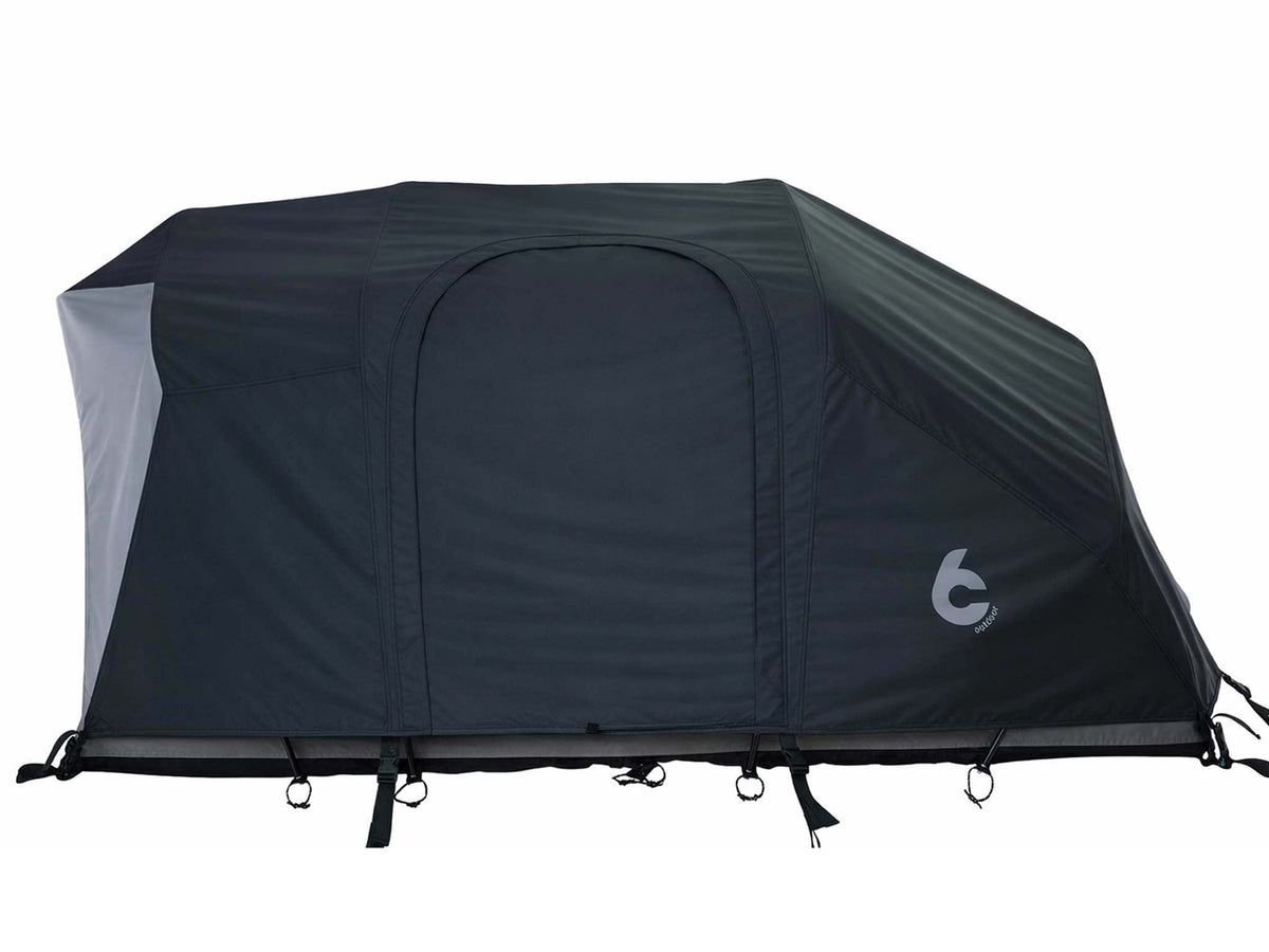 C6 Rev Rack Tent (Eclipse) – side view with fly sheet on